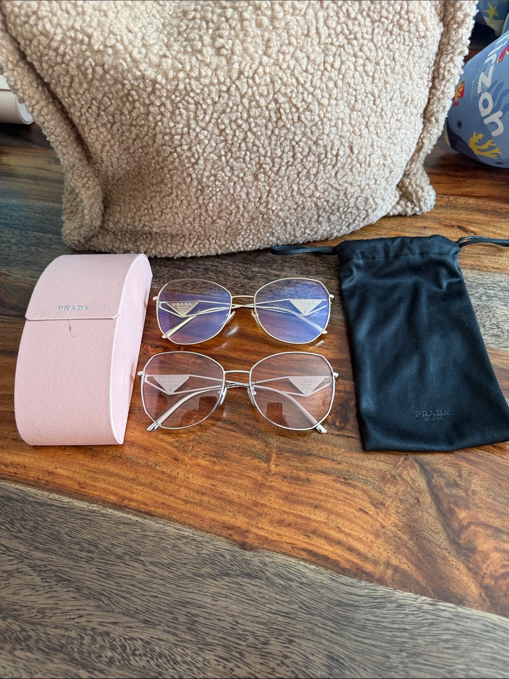 Prada Women's Pink Frame Sunglasses with Gradient Lenses